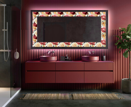 Espejo con luz decorativos pared - Flowers Full Of Colors #5