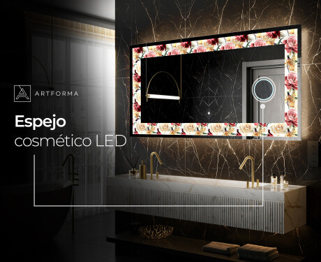 Espejo con luz decorativos pared - Flowers Full Of Colors #9