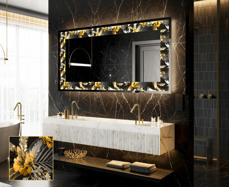 Espejo con luz decorativos pared - Floral Symmetries