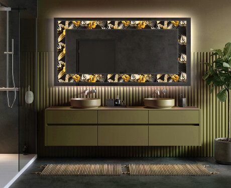 Espejo con luz decorativos pared - Floral Symmetries #5