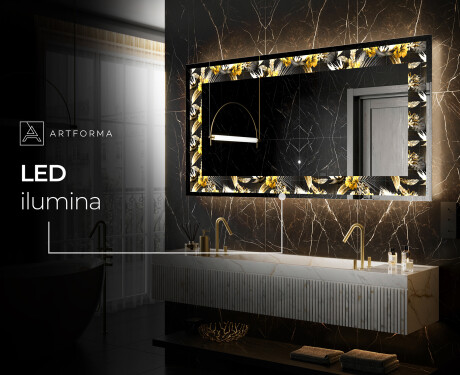 Espejo con luz decorativos pared - Floral Symmetries #8
