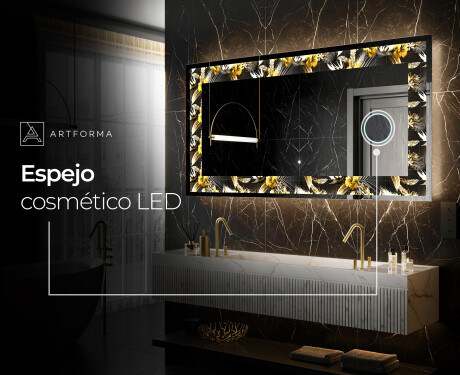 Espejo con luz decorativos pared - Floral Symmetries #9