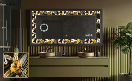 Espejo con luz decorativos pared - Floral Symmetries