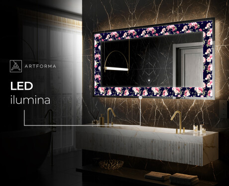 Espejo con luz decorativos pared - Floral Layouts #8