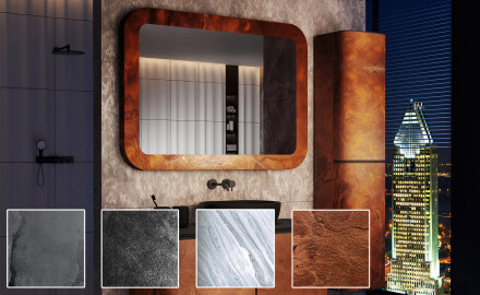 Espejo redondeado con marco de piedra L293