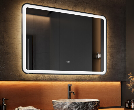 Espejo de baño con luz LED incorporada 100x70cm con Dual color, Interruptor táctil, Estera de calefacción, Altavoz bluetooth - L141 #2