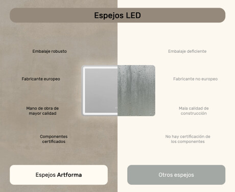 Espejo de baño con luz LED incorporada 100x70cm con Dual color, Interruptor táctil, Estera de calefacción, Altavoz bluetooth - L141 #7