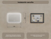 Espejo de baño con luz LED incorporada 70x50cm con Dual color, Interruptor táctil, Estera de calefacción - L49 #8