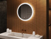 Espejo redondo de baño con iluminación LED 60 cm con Dual color, Interruptor táctil