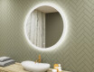 Espejo redondo de baño con iluminación LED 80 cm con Dual color, Interruptor táctil