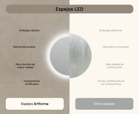 Espejo redondo de baño con iluminación LED 80 cm con Dual color, Interruptor táctil #6