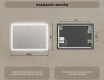 Espejo rectangular de baño con iluminación LED 100x70 cm con Dual color, Interruptor táctil #7