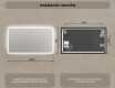 Espejo de baño rectangular con iluminación LED 120x70 cm con Dual color, Interruptor táctil #7