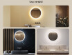 Espejos redondos con iluminación LED para baño 60 cm con Dual color, Interruptor táctil, Estera de calefacción #2