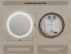 Espejos redondos con iluminación LED para baño 60 cm con Dual color, Interruptor táctil, Estera de calefacción #8