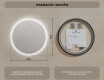 Espejo redondo de baño con iluminación LED 80 cm con Dual color, Interruptor táctil, Estera de calefacción #8