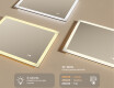 Espejo rectangular de baño LED 80x60 cm con Dual color, Interruptor táctil, Estera de calefacción #3