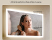 Espejo rectangular de baño LED 80x60 cm con Dual color, Interruptor táctil, Estera de calefacción #5
