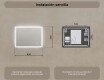 Espejo rectangular de baño LED 80x60 cm con Dual color, Interruptor táctil, Estera de calefacción #8