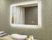 Espejo rectangular de baño con iluminación LED 100x70 cm con Dual color, Interruptor táctil, Estera de calefacción