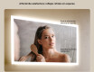 Espejo rectangular de baño con iluminación LED 100x70 cm con Dual color, Interruptor táctil, Estera de calefacción #5