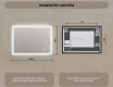Espejo rectangular de baño con iluminación LED 100x70 cm con Dual color, Interruptor táctil, Estera de calefacción #8