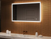 Espejo rectangular de baño con iluminación LED 120x70 cm con Dual color, Interruptor táctil, Estera de calefacción