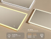 Espejo rectangular de baño con iluminación LED 120x70 cm con Dual color, Interruptor táctil, Estera de calefacción #3