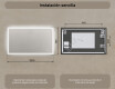 Espejo rectangular de baño con iluminación LED 120x70 cm con Dual color, Interruptor táctil, Estera de calefacción #8