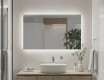 Espejo rectangular para baño con iluminación LED 80x60/60x80 cm, doble color, interruptor táctil, almohadilla calefactora