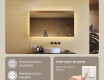 Espejo rectangular para baño con iluminación LED 80x60/60x80 cm, doble color, interruptor táctil, almohadilla calefactora #3