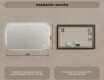 Espejo rectangular para baño con iluminación LED 80x60/60x80 cm, doble color, interruptor táctil, almohadilla calefactora #7