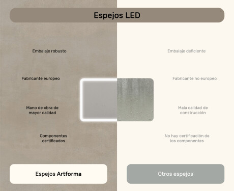 Espejo de baño redondeado con iluminación LED, 120×70 cm, bicolor, interruptor táctil, alfombrilla calefactable #7
