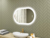Espejo de baño iluminado, 80×50 cm, bicolor, interruptor táctil, alfombrilla calefactable