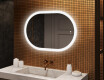 Espejo de baño iluminado, 100×70 cm, bicolor, interruptor táctil, alfombrilla calefactable