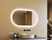 Espejo de baño iluminado, 120×70 cm, bicolor, interruptor táctil, alfombrilla calefactable