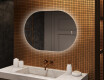 Espejo de baño iluminado, 100×70 cm, bicolor, interruptor táctil, alfombrilla calefactable