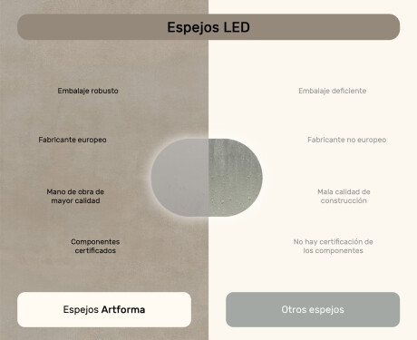 Espejo de baño iluminado, 100×70 cm, bicolor, interruptor táctil, alfombrilla calefactable #7