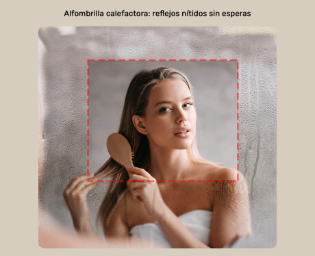 Espejo de baño con iluminación, 74×64 cm, doble color, interruptor táctil, alfombrilla calefactable #5