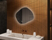 Espejo de baño con iluminación, 74×64 cm, bicolor, interruptor táctil, alfombrilla calefactable