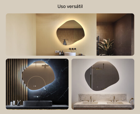 Espejo de baño con iluminación, 94×84 cm, bicolor, interruptor táctil, alfombrilla calefactable #2