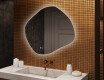 Espejo de baño con iluminación, 104×94 cm, bicolor, interruptor táctil, alfombrilla calefactable