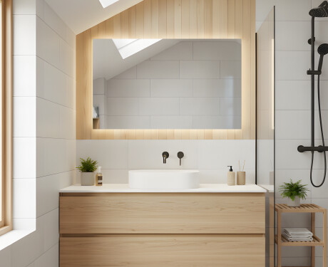 Espejo de baño iluminado 60x80/80x60 cm con luz neutra 4500K