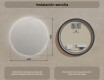 Espejo de baño redondo iluminado de 60 cm con luz neutra 4500K #6