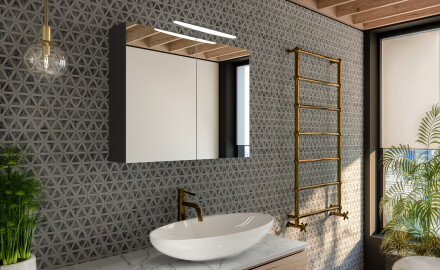 Armario de baño LED Anthracit Mateo 70 x 60 cm