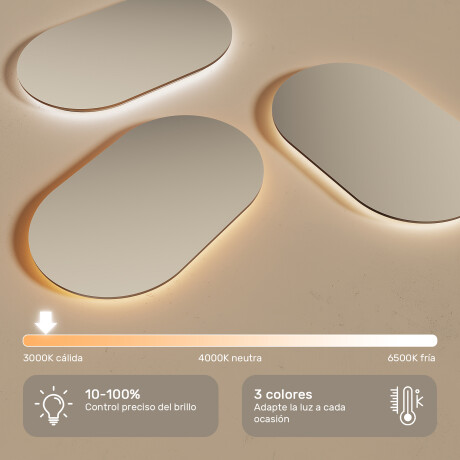 Espejo LED redondeado con iluminación - 80x60/100x70/120x70 cm en marco de aluminio plateado #5