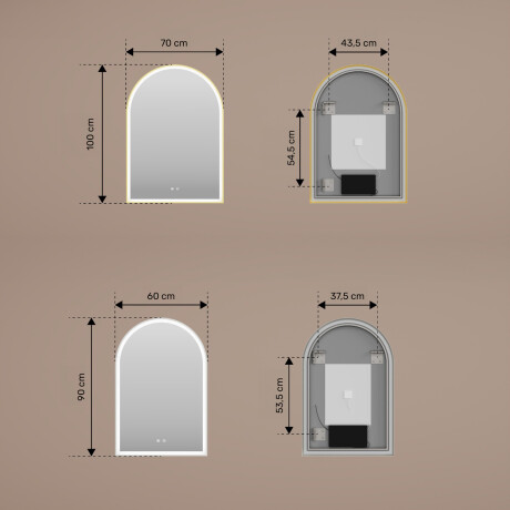 Espejo irregular con iluminación LED en un marco de aluminio negro #3