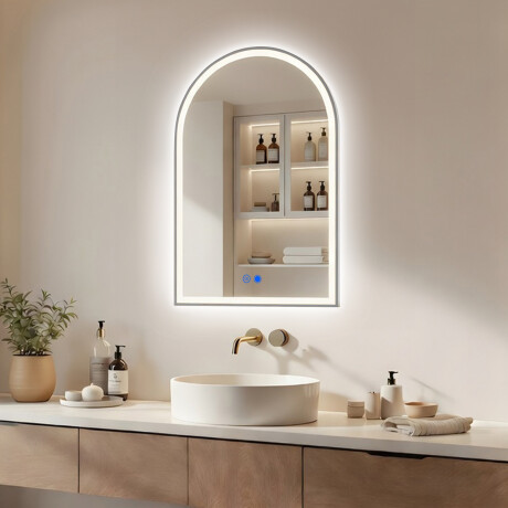 Espejo irregular con iluminación LED – 60x90/70x100 cm con marco de aluminio plateado #1