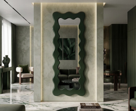 Espejo decorativo ondulado con marco FLOW de MDF lacado #9