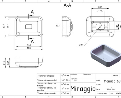 Lavabo MONACO MATT